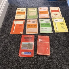 Bundle of 10 old road maps, Street Plans, Tourist Maps etc
