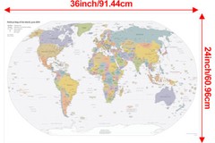 Map of The World Print Poster Education 2019 Wall Chart Mural Travel 61x91cm