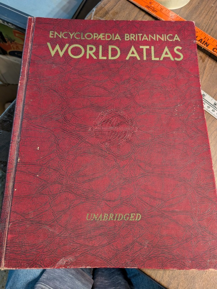Encyclopaedia Britannica World Atlas 1959 Unabridged Large Vintage Hardcover