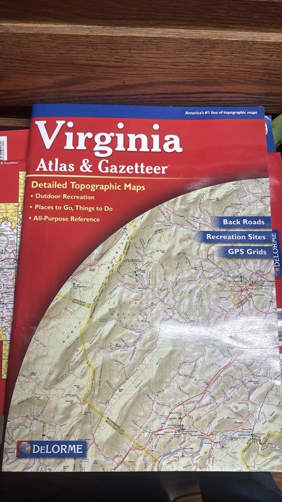 DeLorme Virginia Atlas & Gazetteer Topographic Map Book GPS Grids