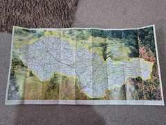 Rare Vintage Road Map Of Czechoslovakia 1981 With Campsites. Auto Kempinky CSSR
