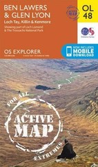 Ben Lawers & Glen Lyon, Loch Tay, Killin & Kenmore (Map) OS Explorer Map Active