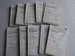 Vintage OS Ordnance Survey Landranger Series1 and 2 Maps Job Lot Bundle x 10