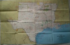 1974 National Geographic map Close-up USA Arkansas Oklahoma Louisiana Texas