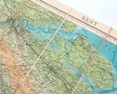 Bartholomews Half Inch Contoured Map Sheet 10 Kent 1947 Cartography
