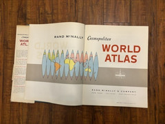 Vintage 1959 Rand McNally Cosmopolitan World Atlas Colored Maps