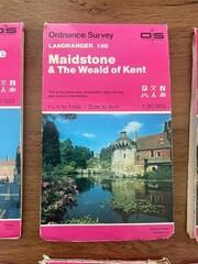 Job Lot 8 Vintage Ordnance Survey Maps Landranger 1:50000 London S. West Retro