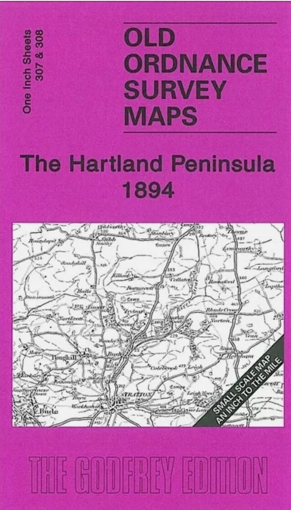 MAP OF The Hartland Peninsula 1894 One Inch Sheet 307/308 by Richard Oliver NEW