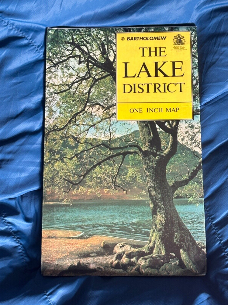 Bartholomew One Inch paper Map, The Lake District, 1981