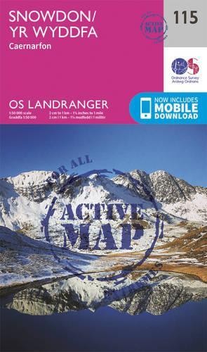 Snowdon & Caernarfon (Map) OS Landranger Active Map