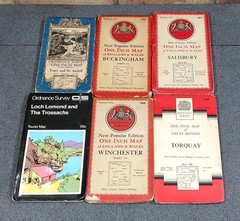 6 x Ordnance Survey Maps Mostly One Inch Maps