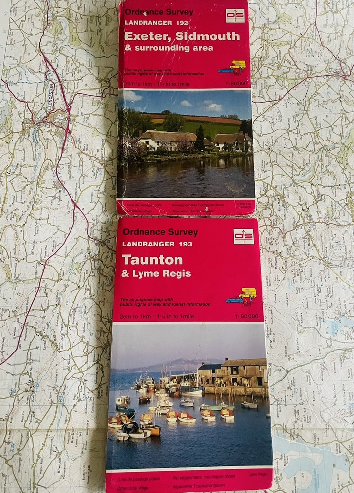 2 West of England WEST COUNTRY Devon OS Landranger Maps 1:500
