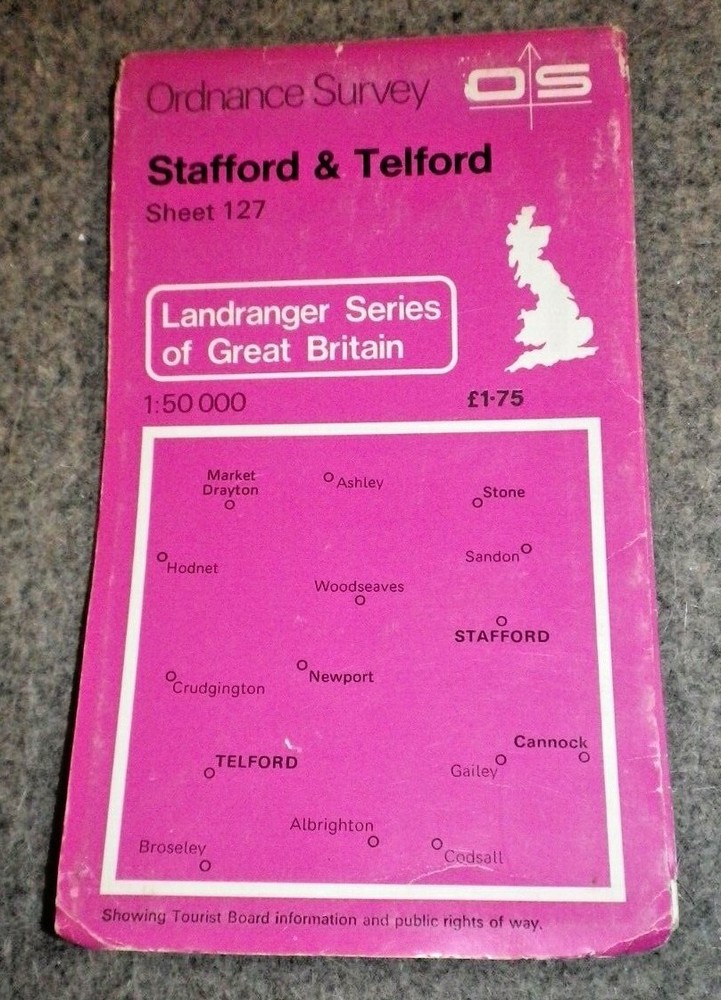 Ordnance Survey Map 1:50,000 Sheet 127 Stafford & Telford