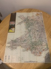Vintage 1978 Wales Tourist Map Wales Tourist Board Town Gazetteer