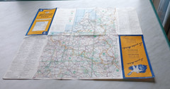 Vintage Michelin Map 1953-1954 Amsterdam Bruxelles Paris No.9 – 1:100000