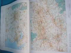 BRITANNICA ATLAS 1768 – 1988 15″ X 11″ BLUE HARDBACK BOOK WITH BEAUTIFUL MAPS