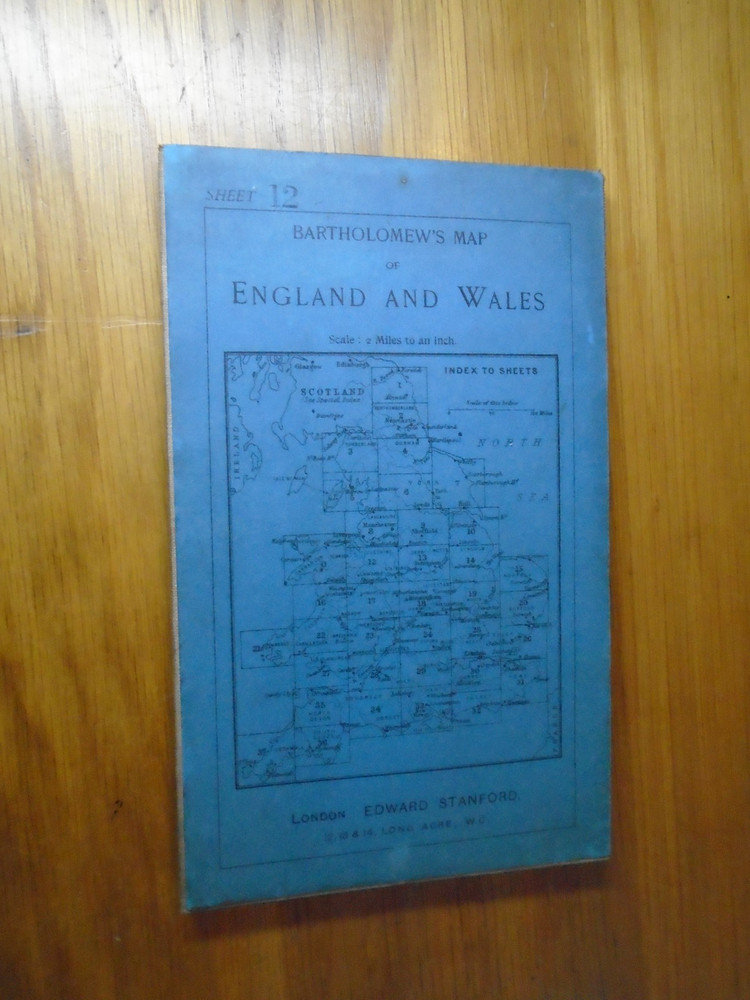 Bartholomew’s map of England and Wales sheet 12 cheshire