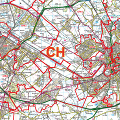 (G26) Map of Chester CH Postcode Sectors, Poster of Chester Postcodes