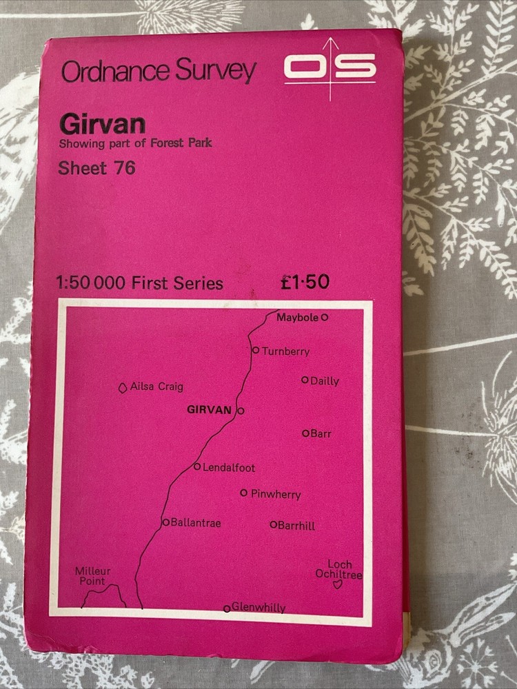 OS Ordnance Survey Landranger Map Sheet 76 Girvan – 1976 1st Series