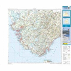 Spain Provincial Map: Cadiz driving topographic 1:200K