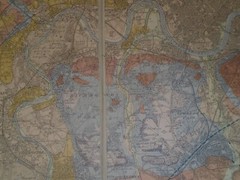 CLOTH DISS RARE Geology/Ordnance Survey South London 1921 Richmond, Chiswick