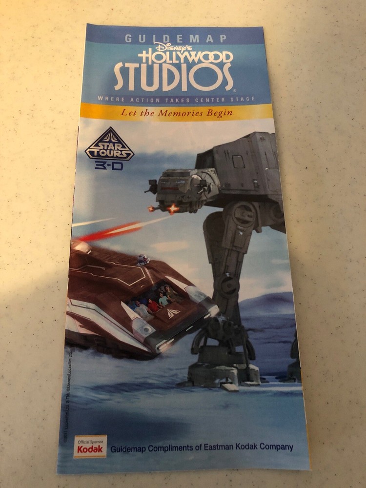 Walt Disney World Hollywood Studios Star Wars Star Tours Guide Map