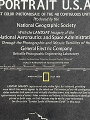 National Geographic Magazine, Folded Paper Map, United States, 1976