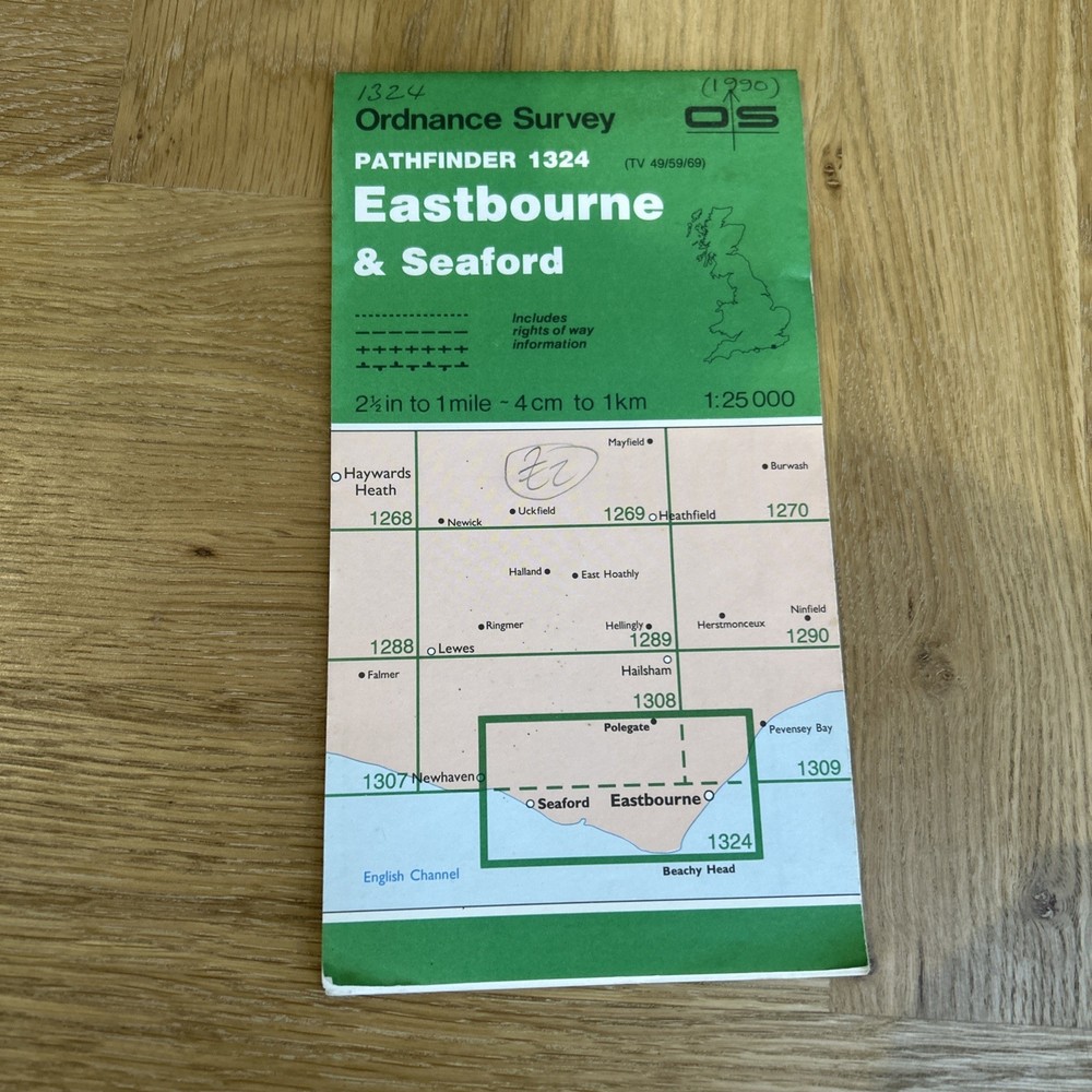 EASTBOURNE & SEAFORD Pathfinder 1324 Ordnance Survey Sheet 1:25,000 1990
