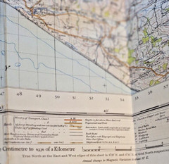 14 x Vintage O.S. Maps – New Popular Edition -cloth 1940s Ordnance