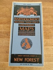 Vintage Bartholomews Revised Half Inch Contoured Maps New Forest Sheet 5 Cloth.