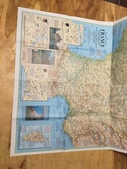 Vintage National Geographic Magazine Travelers Map Of France 1971 Festivals