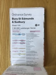 1994 Ordnance Survey Landranger Map 155 Bury St Edmunds & Sudbury (inc Hadleigh