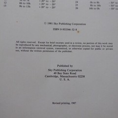 Wil Tirion Sky Atlas 2000.0 26 Star Chart Both Hemispheres Field Edition 1987