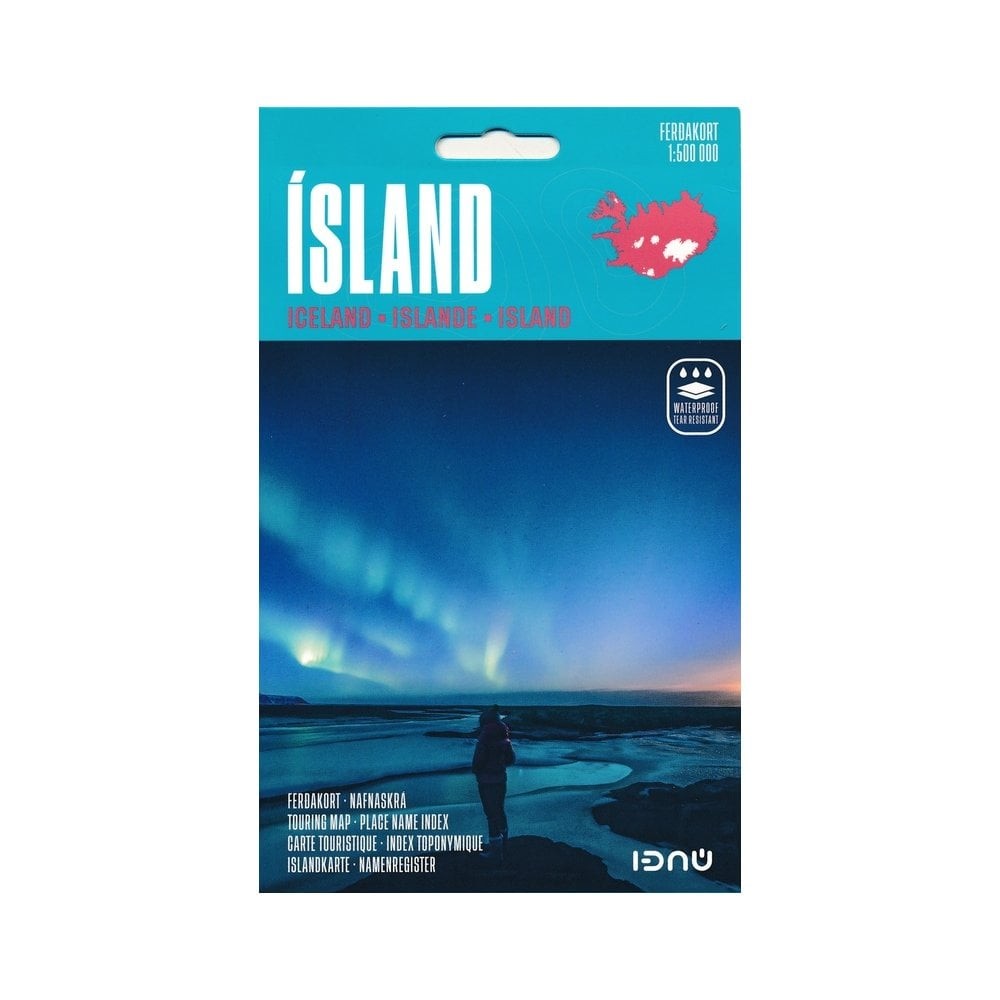 Iceland Touring Map 1:500K driving, touring, tourist info, index via QR code