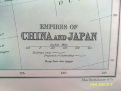 Antique Map. EMPIRES OF CHINA and JAPAN. Bartholomew. c1909.