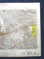 Vintage LONDON CC Municipal Map 1930 – Hammersmith, Kensington, Notting Hill