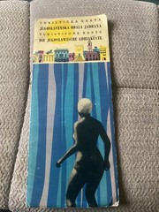 Vintage 1962 tourist map of Yugoslavia Adriatic Coast – good condition