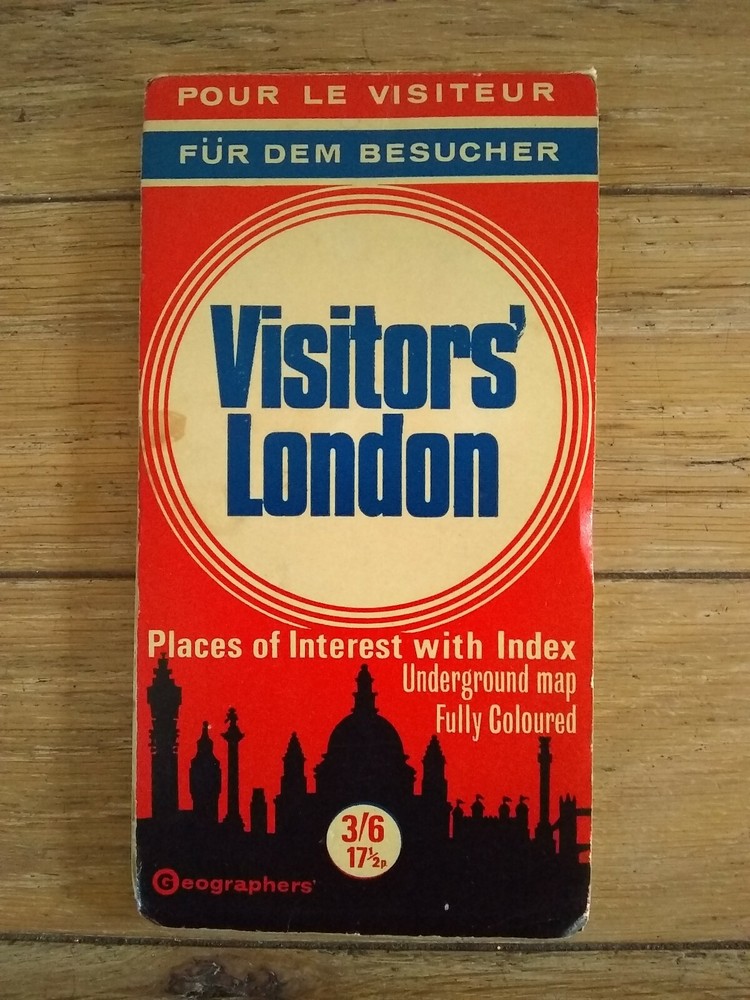 Antique Original Visitors London Map & Underground Map Geographers