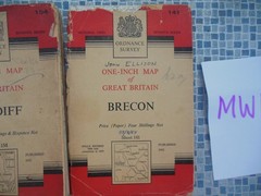 6x 1950’s Ordnance Survey One Inch Maps Wales Snowdon Brecon Cardiff Denbigh