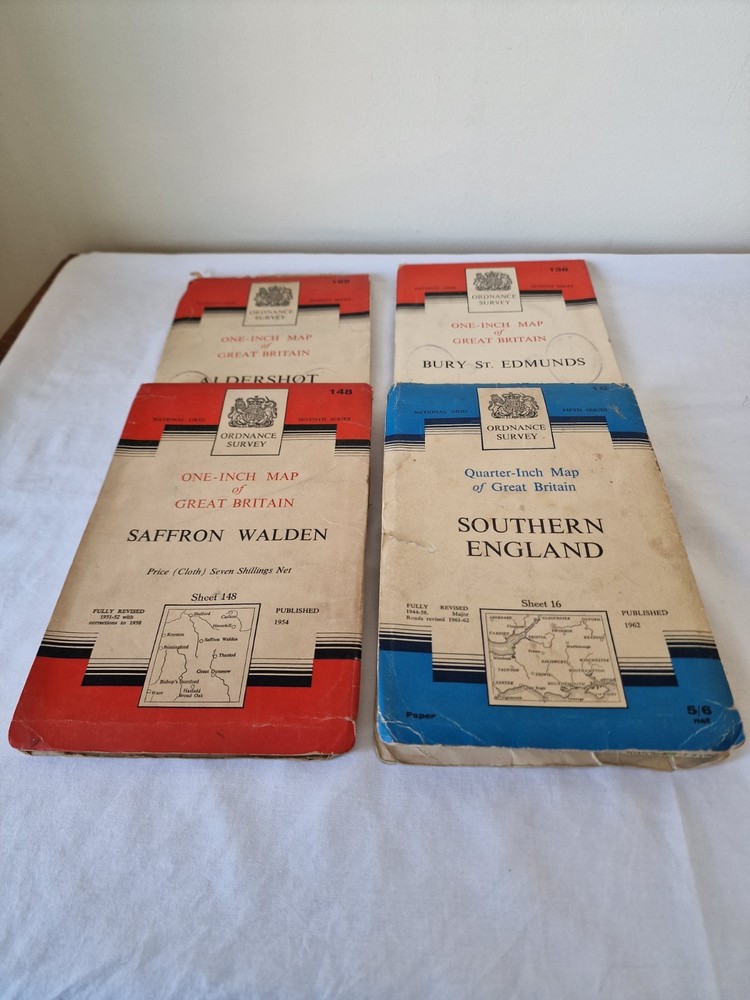 4 Ordanance Survey Maps 1954-1962 sold as one lot.