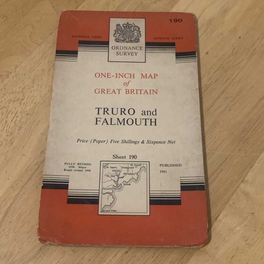 Ordnance Survey One Inch Map Sheet 290 Truro And Falmouth 1961