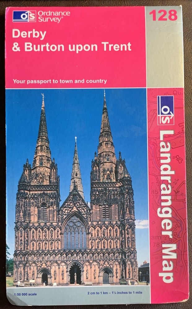 OS Ordnance Survey Landranger Map 2004 Sheet 128, DERBY & BURTON UPON TRENT