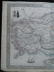Original Antique Tallis Map of Asia Minor (1851) J Rapkin – Cyprus Turkey Rhodes