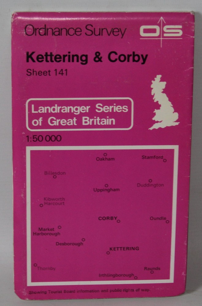 Ordnance Survey Landranger Map – Kettering & Corby – Sheet 141 – 1979