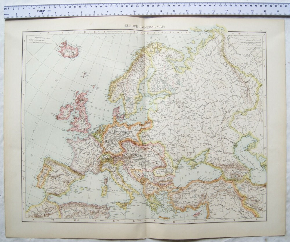 1895 The Times Plate 13 & 14 Europe General map