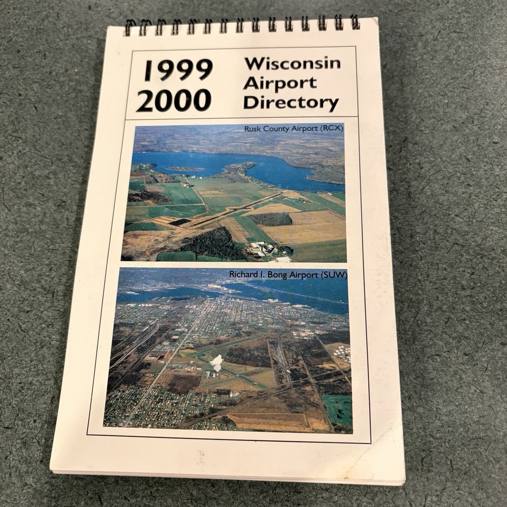 Vintage Wisconsin Airport Directory 1999 – 2000 Y2K Spiral Bound