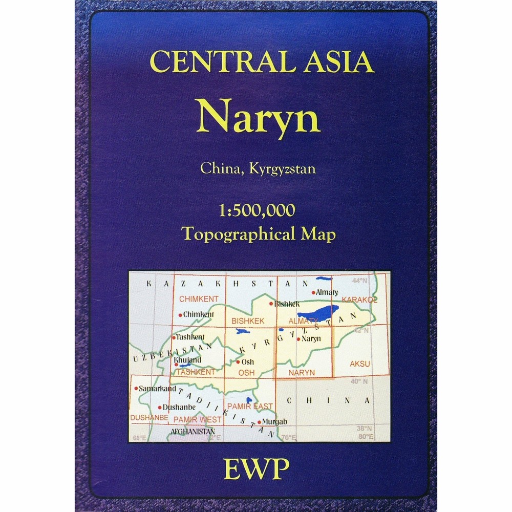 Naryn topographic map Central Asia Kyrgyzstan China hiking trekking driving
