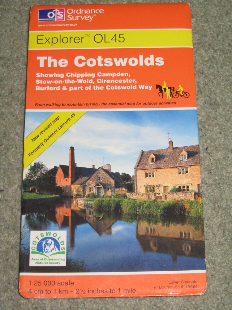 OS Ordnance Survey Explorer 1:25,000, sheet OL 45 The Cotswolds – 2002