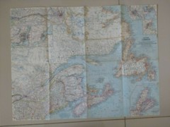 National Geographic Map Eastern Canada. May 1967. Folding Paper Map