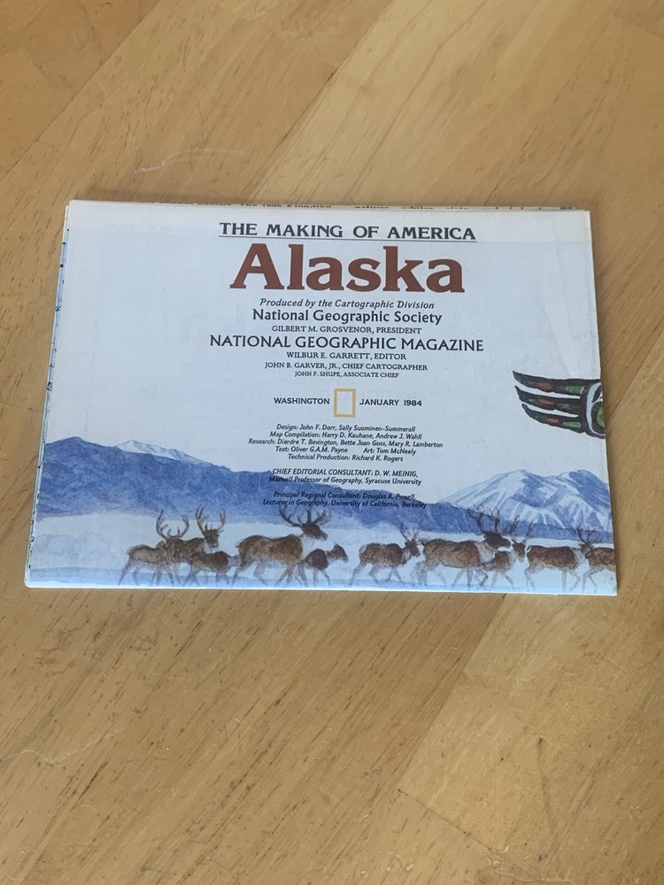 National Geographic The Making Of America Alaska Map Magazine 1984